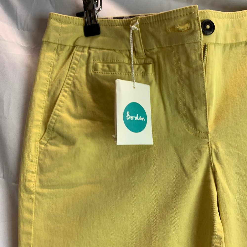 NWT Boden Pale Lemon Chino Pants Size 4 Long - Picture 3 of 9